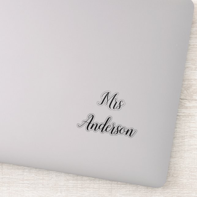 Elegant Custom Wedding Sticker Decal (Detail)