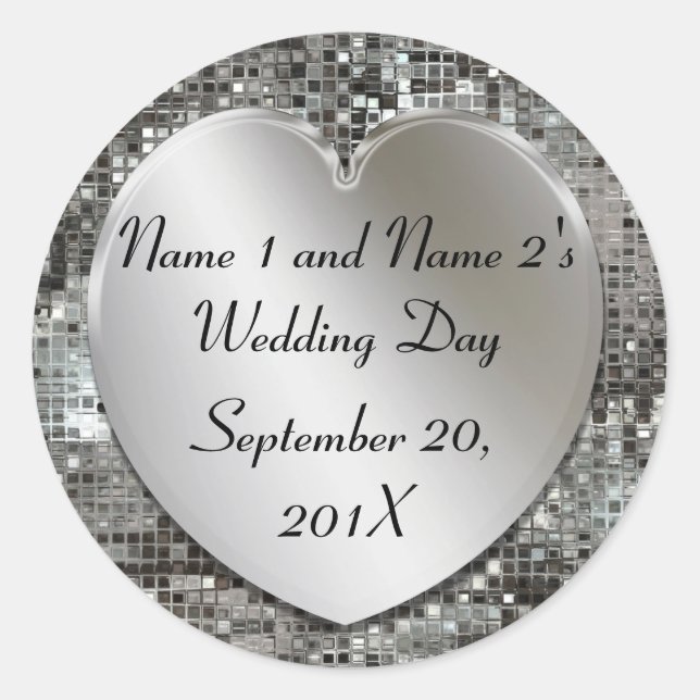 Elegant Custom Wedding Stickers (Front)