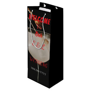 Elegant Custom Wedding Wine Invitation Gift Bag