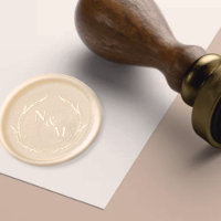 Elegant Custom Wedding Wreath Monogram Crest