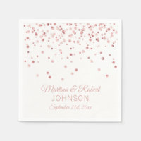 Elegant Custom White Rose Gold Confetti Wedding