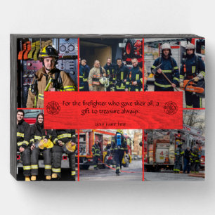 Elegant Custom Wooden Box for Retiring Firefighter