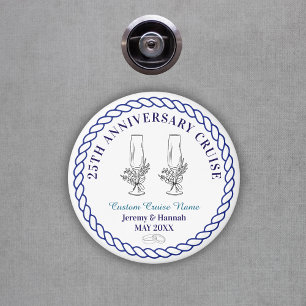 Elegant Custom Year Anniversary Cruise Cabin Door Magnet