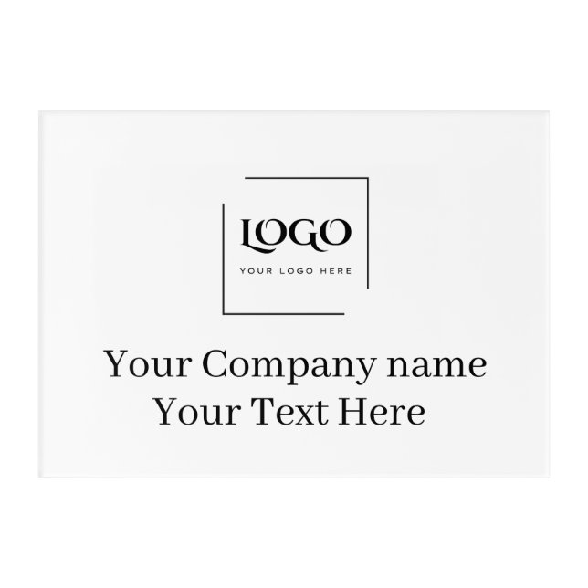 Elegant custom your logo template acrylic print (Front)