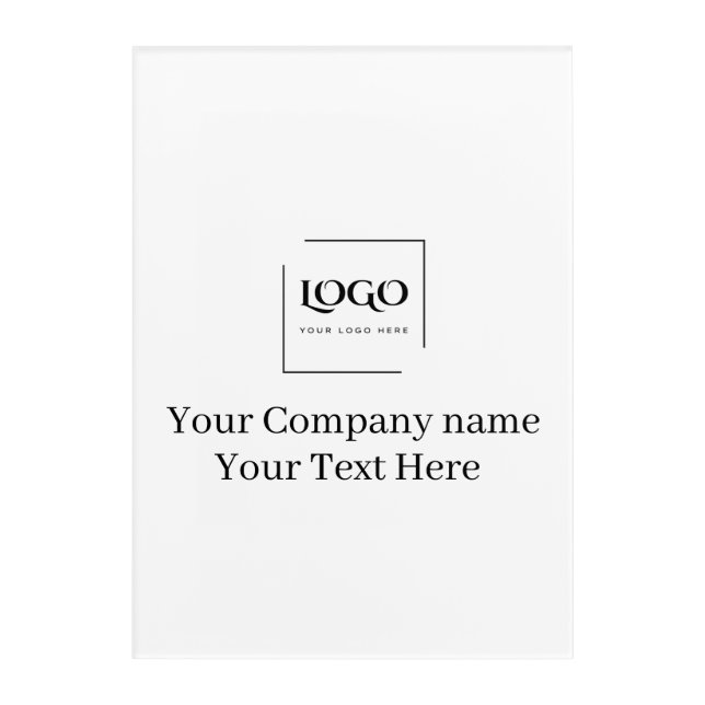 Elegant custom your logo template acrylic print (Front)