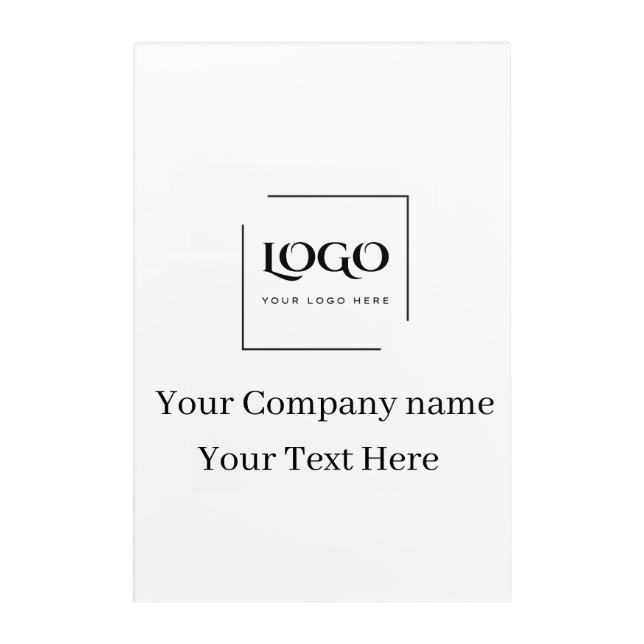Elegant custom your logo template acrylic print (Front)