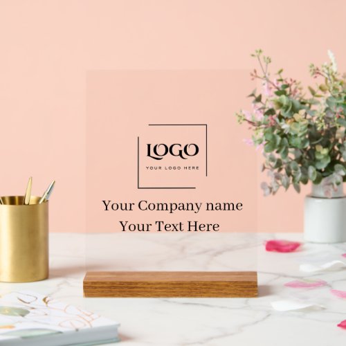 Elegant custom your logo template acrylic sign