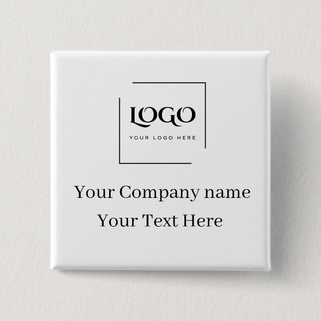 Elegant custom your logo template button (Front)