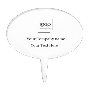 Elegant custom your logo template cake topper