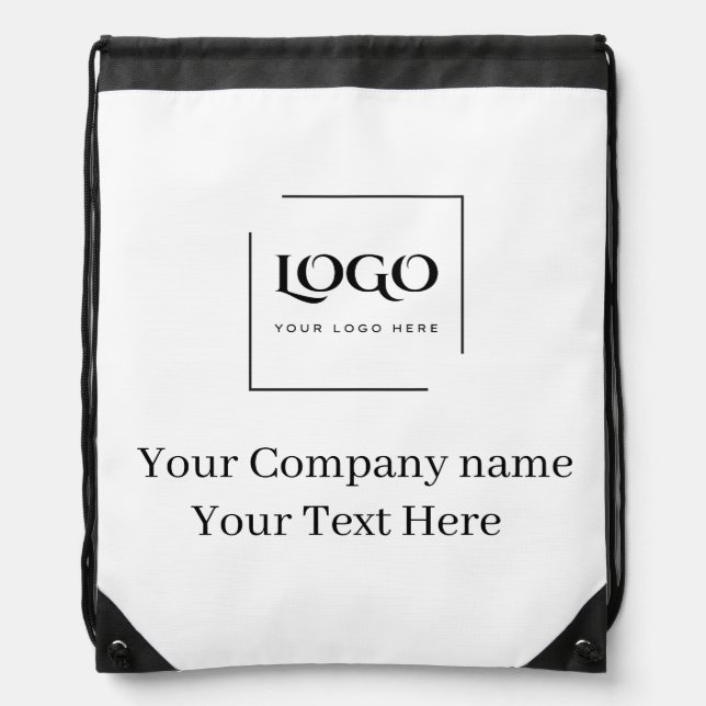 Elegant custom your logo template drawstring bag (Front)