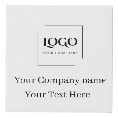 Elegant custom your logo template faux canvas print