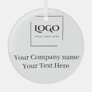 Elegant custom your logo template glass ornament
