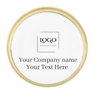 Elegant custom your logo template gold finish lapel pin