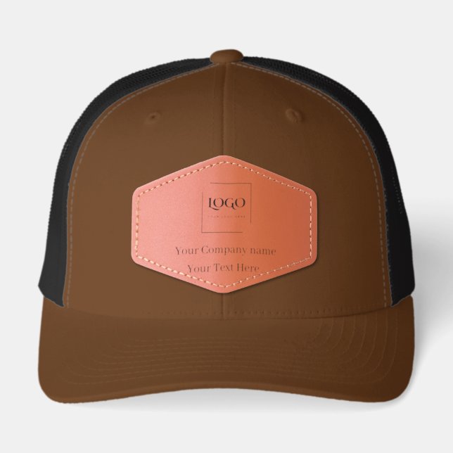 Elegant custom your logo template leather patch hat (Front)