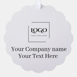 Elegant custom your logo template ornament card