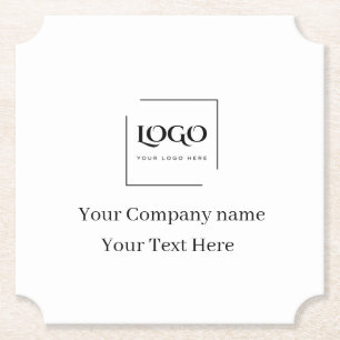 Elegant custom your logo template paper coaster