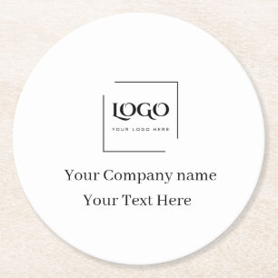 Elegant custom your logo template round paper coaster