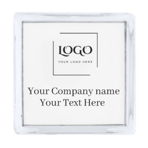 Elegant custom your logo template silver finish lapel pin
