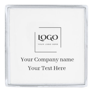 Elegant custom your logo template silver finish lapel pin