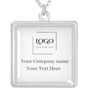 Elegant custom your logo template silver plated necklace