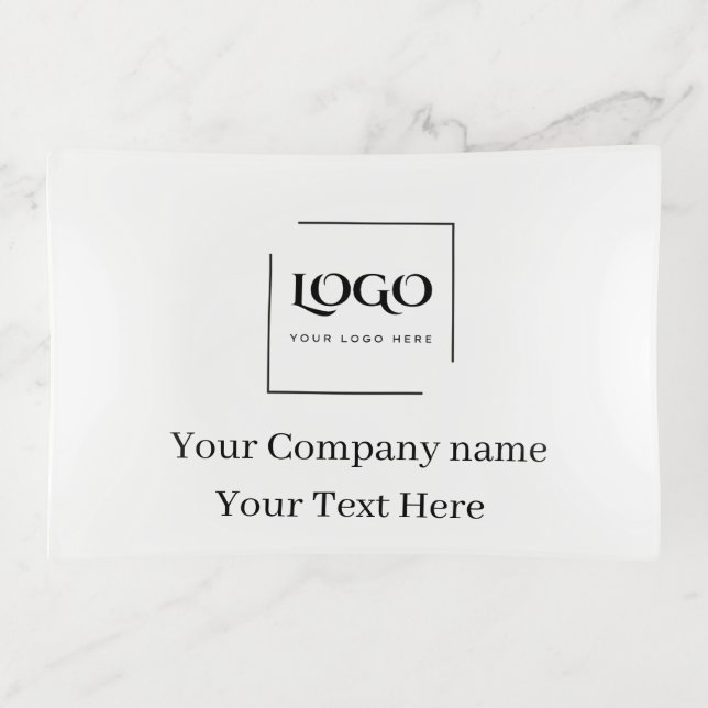 Elegant custom your logo template trinket tray (Front)
