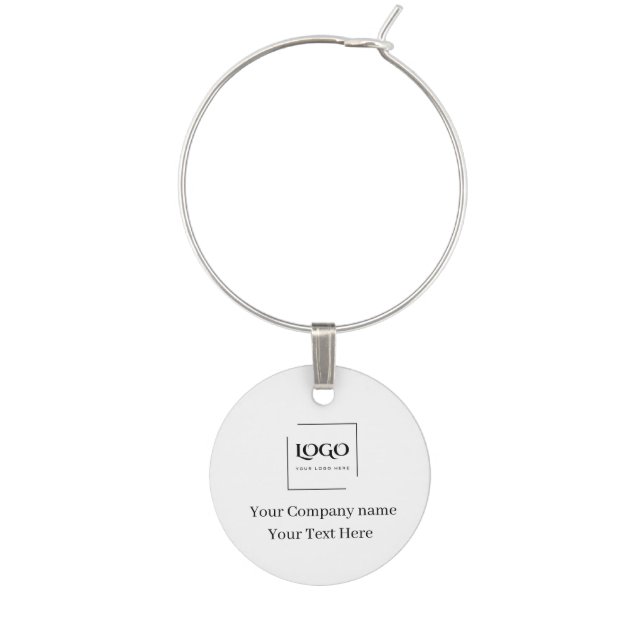 Elegant custom your logo template wine charm (Front)
