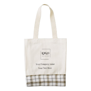 Elegant custom your logo template zazzle HEART tote bag