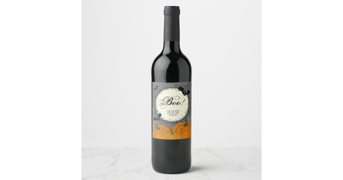 Elegant Customer Halloween Wine Label | Zazzle
