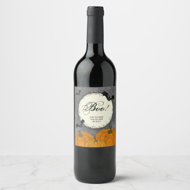 Elegant Customer Halloween Wine Label (Front)