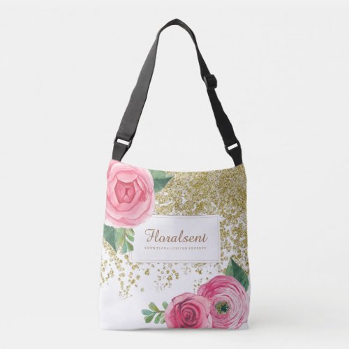 Elegant Customizable Boho Roses Bag