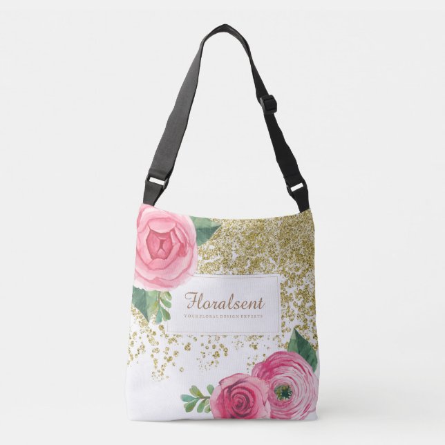 Elegant Customizable Boho Roses Bag (Front)