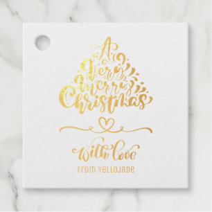 Elegant Customizable Christmas Seasons Greetings F Foil Favor Tags