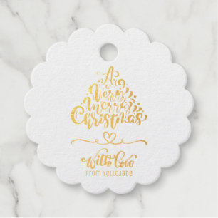 Elegant Customizable Christmas Seasons Greetings F Foil Favor Tags