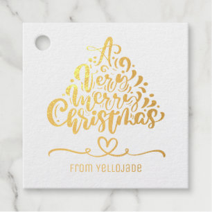Elegant Customizable Christmas Seasons Greetings Foil Favor Tags
