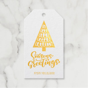 Elegant Customizable Christmas Seasons Greetings Foil Gift Tags