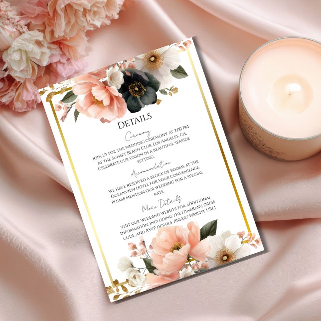 Elegant Customizable Floral Wedding Enclosure Card (Creator Uploaded)