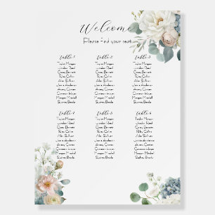 Elegant Customizable Floral Wedding Seating Chart Foam Board