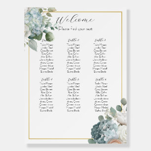Elegant Customizable Floral Wedding Seating Chart Foam Board