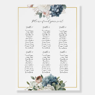 Elegant Customizable Floral Wedding Seating Chart Foam Board