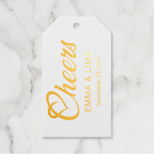 Elegant Customizable Gold Foil Holiday Label Gift