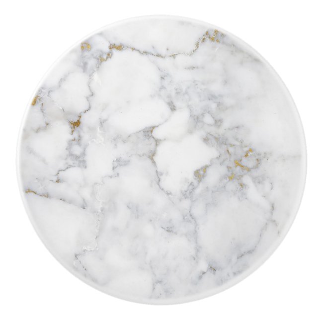 Elegant Customizable Gold Marble  Ceramic Knob (Front)