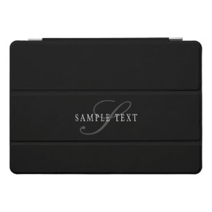 Elegant Customizable Monogram Black Grey White iPad Pro Cover