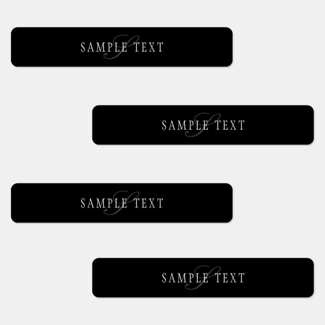 Elegant Customizable Monogram | Black Grey White Labels (Group)