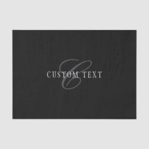 Elegant Customizable Monogram Black Grey White Tissue Paper