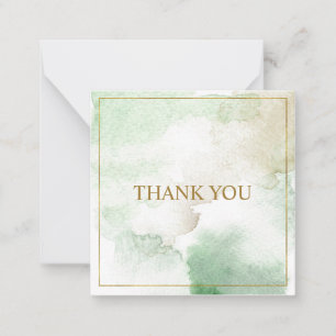 Elegant customizable pastel green "Thank you" Note Card