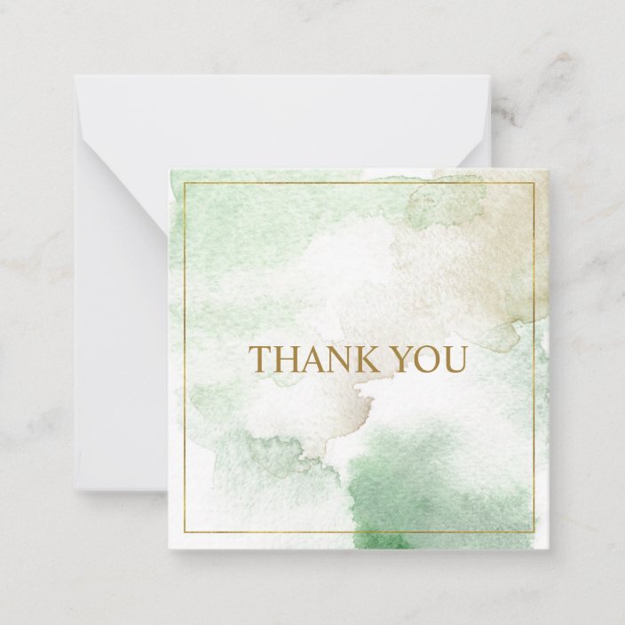 Elegant customizable pastel green "Thank you" Note Card | Zazzle.com