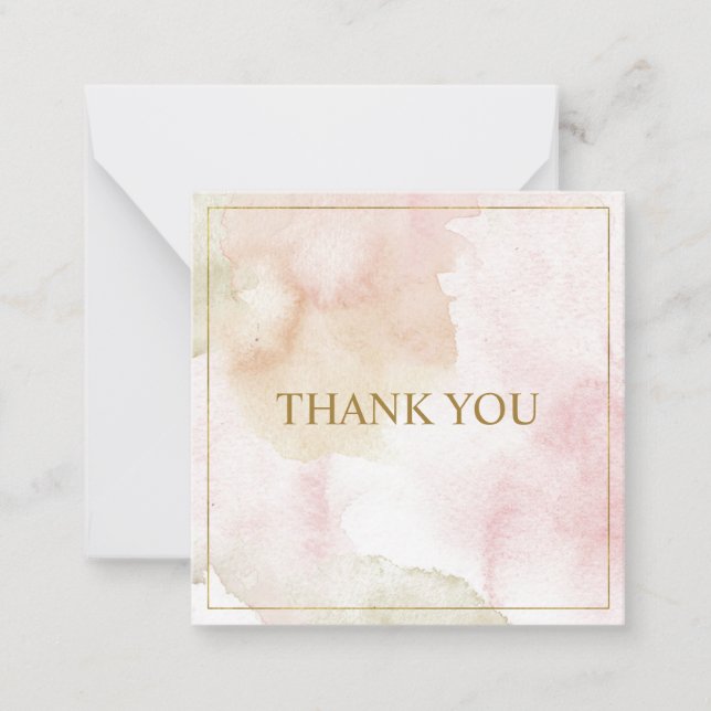 Elegant customizable pastel "Thank you" Note Card (Front)