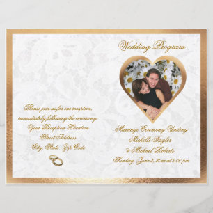 Elegant Customizable Photo Wedding Program