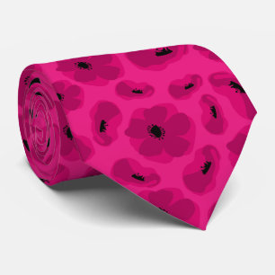 Elegant Customizable poppu flower Neck Tie