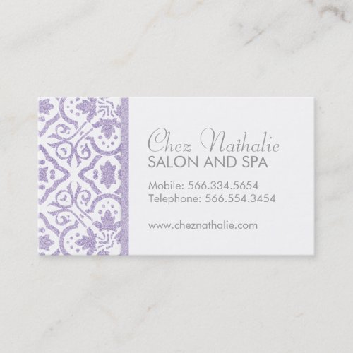 Elegant Customizable Purple Glitter Business Cards